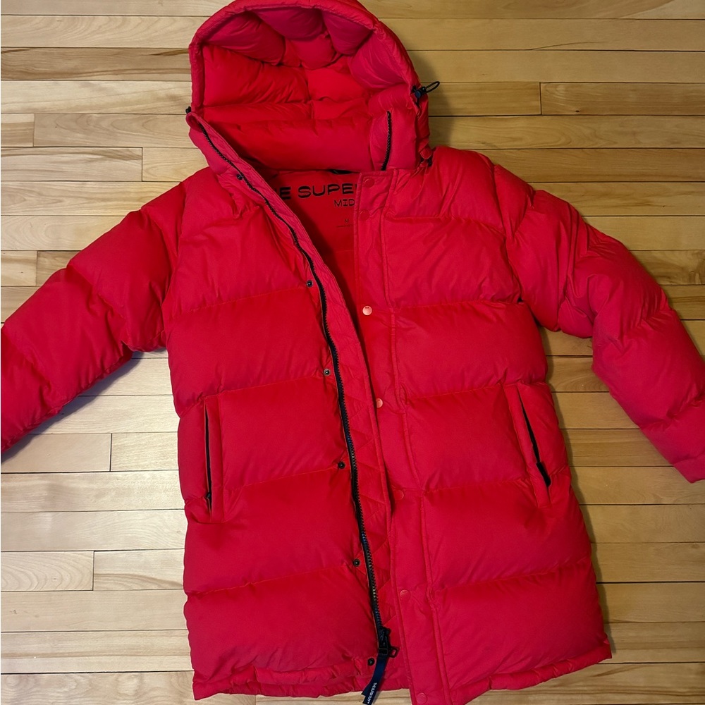 Aritzia Super Puff Mid Red Jacket